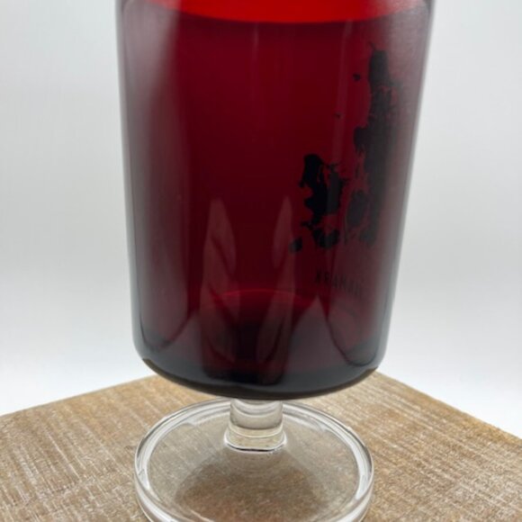 Destinations Collectibles Denmark Ruby Glass Stemmed Cup‎ and Blown Glass Vase - Picture 16 of 16